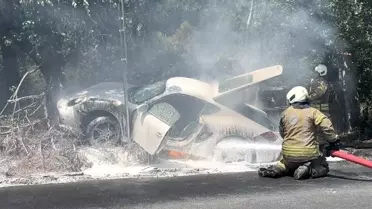 Sarıyer'de Porsche Yangını