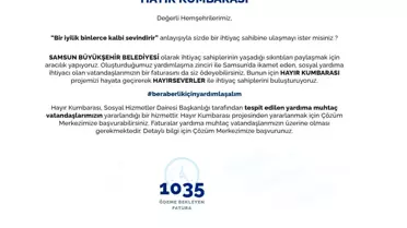 Samsun'da 'Hayır Kumbarası' Projesi ile Sosyal Dayanışma Artıyor