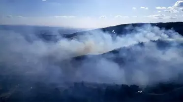 Kocaeli'de Orman Yangını Havadan Görüntülendi