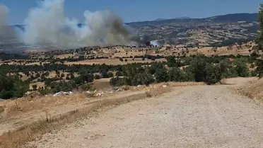 Kütahya'da Tarım Arazisinde Yangın