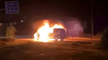 Söke'de Otomobil Yangını