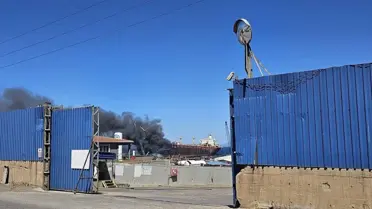Aliağa'da Tanker Gemide Yangın