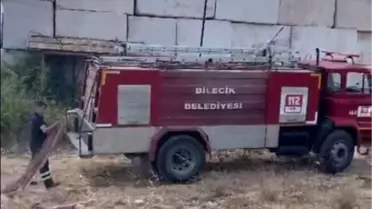Bilecik'te Otluk Alanda Yangın Çıktı, Ormana Sıçramadan Söndürüldü