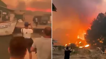 Çeşme felaketi yaşıyor! Yangından kaçan insanlar teknelerle tahliye ediliyor