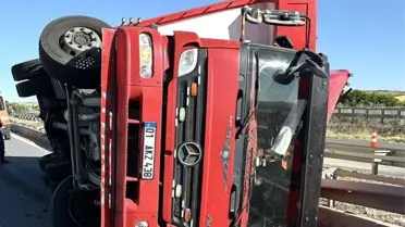 Konya'da Kamyon Devrildi: 1 Yaralı