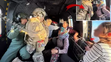  Mehmetçik, alevlerin sardığı köyde mahsur kalan aileyi kurtardı