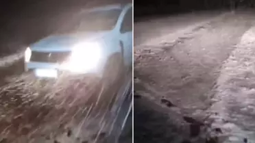  Türkiye sıcaktan kavrulurken bir şehir gece yarısı karla kaplandı