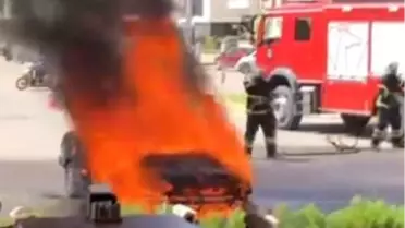 Aksaray'da Otomobil Yangını