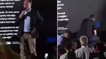  CHP Grup Başkanvekili Murat Emir sahneden düştü