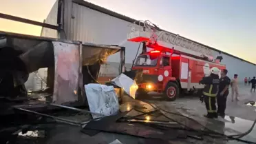 Antalya'da İşçi Konteynerinde Yangın
