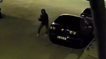 Karaman'da otomobile saldırı anı kaydedildi