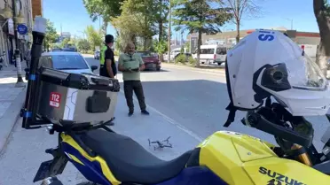 Kütahya'da Dronlu Trafik Denetimi