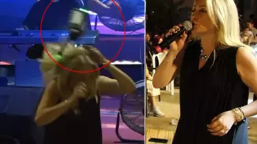 Sahnedeyken başına drone çarptı! Sanatçı Nurcan Altınok'tan soğukkanlı tepki
