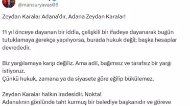 Mansur Yavaş'tan Zeydan Karalar Açıklaması
