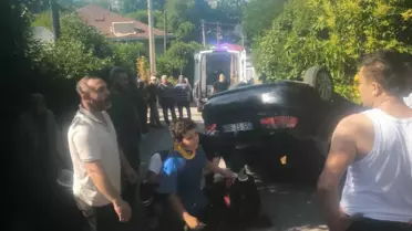 Samsun'da Takla Atan Araçta 4 Yaralı