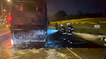Denizli'de Tur Otobüsü Yangını