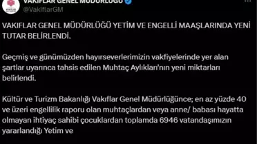Yetim ve Engelli Aylığı Artırıldı