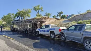 Kayseri'de Halk Otobüsü Yandı