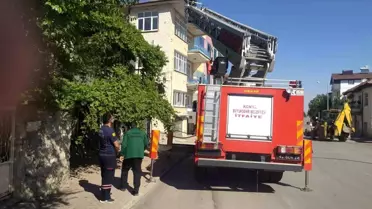 Konya'da İtfaiye Kediyi Kurtarmak İçin Seferber Oldu