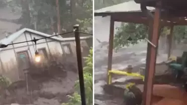 Teksas'ta mahalleler nehre döndü, evler oyuncak gibi sürüklendi