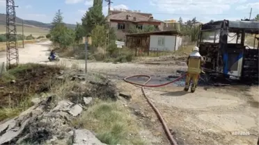 Pursaklar'da Belediye Otobüsü Yandı