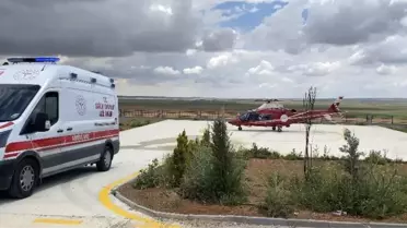 Konya'da Hava Ambulansı ile Hastaya Müdahale