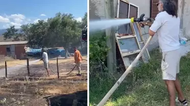Kurtlar Vadisi'nin Abdülhey'i Kenan Çoban, Çanakkale'de çıkan yangına müdahale etti