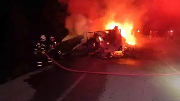 Saman Yüklü Römorkta Yangın