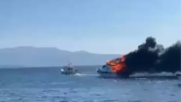Çeşme'de Motoryat Yangını