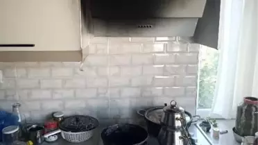 Manyas'ta Mutfakta Yangın Çıktı