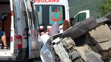 Düzce'de otomobil takla attı, 4 yaralı