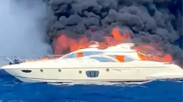 Bodrum'da Lüks Yat Yangını