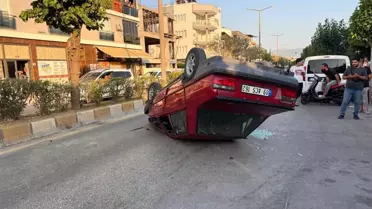 15 Yaşındaki Genç Direksiyon Başında Takla Attı