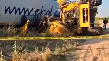 Konya'da Tır ve Biçerdöver Çarpıştı: 1 Ölü