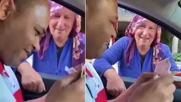 Bir tomar parayı eline alan turist Karadenizli kadınla dalga geçti