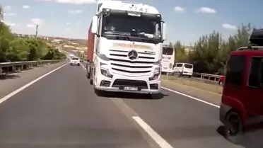 Tekirdağ'da Tırın Tehlikeli Sürüşü Paniğe Sebep Oldu