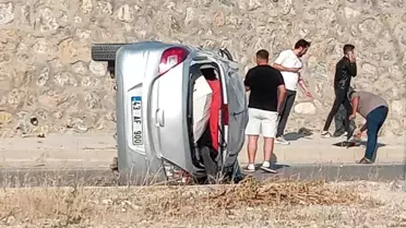 Kütahya'da Takla Atan Araçta Sürücü Yaralandı