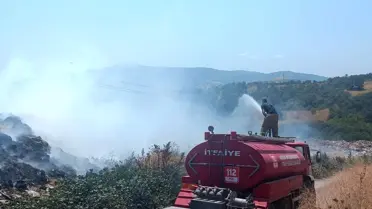 Susurluk'taki Çöplükte Yangın Kontrol Altına Alındı