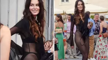 Ünlü modelden görülmemiş düğün kıyafeti! Kimse geline bakmadı