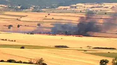 Malkara'da Anız Yangını: 200 Dönüm Tarla Küle Döndü