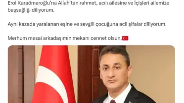 Bakan Yerlikaya'dan Taziye Mesajı