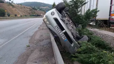 Samsun'da Kaza: 4 Kişi Emniyet Kemeriyle Kurtuldu
