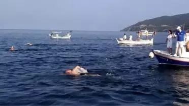 Mudanya Körfezi Açık Deniz Yüzme Maratonu Renkli Görüntülere Sahne Oldu