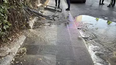 Beşiktaş'ta Kaza: Otomobil Yangın Musluğuna Çarptı
