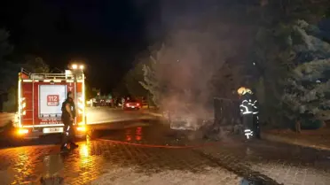 Nevşehir'de Tofaş Otomobil Yandı