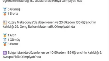 Türk Öğrencilerden Bilim Olimpiyatlarında Başarı