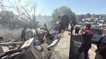 İstanbul Kağıthane'de ağaçlık alanda yangın
