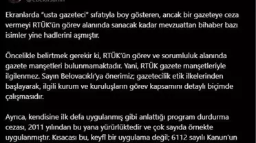 RTÜK Başkanı'ndan Gazete Manşetlerine Tepki