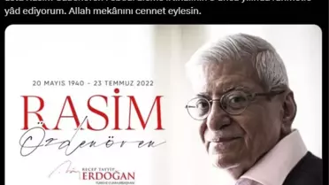 Cumhurbaşkanı Erdoğan, Rasim Özdenören'i andı