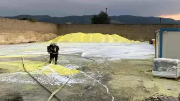 Körfez'de Kükürt Deposu Yangını